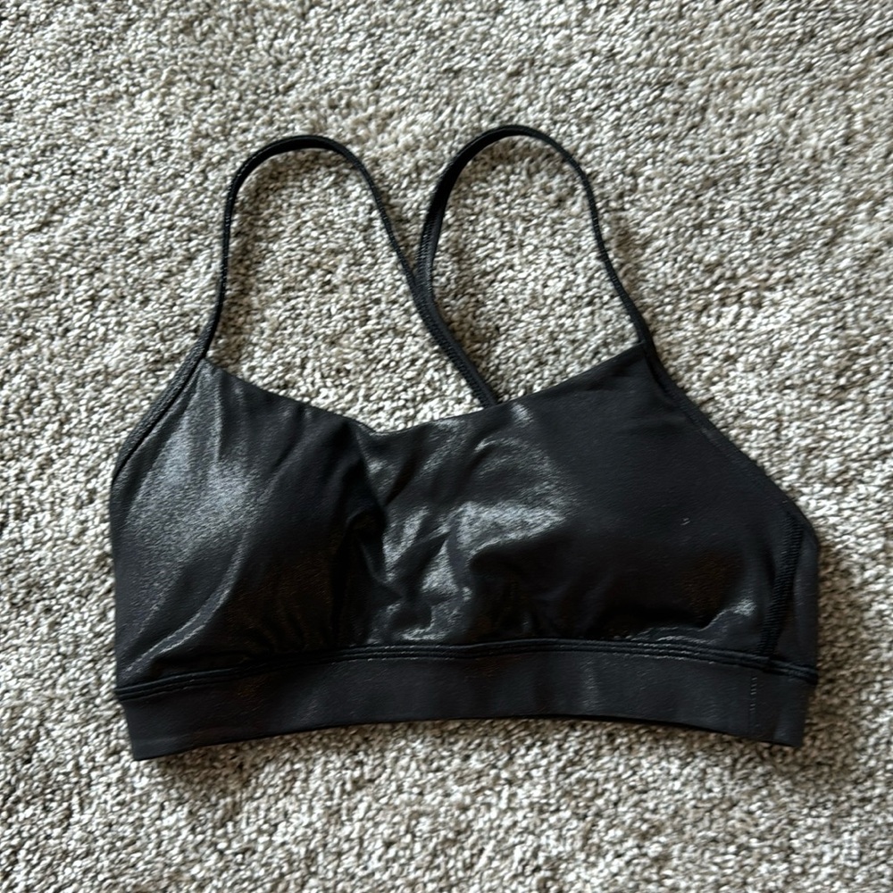 lululemon athletica Black Shiny Strappy Sports Bra